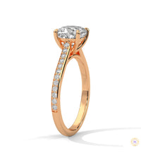 2.25 Ct. Cushion Solitaire Lab Diamond Pavé Ring