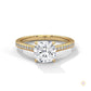 2.25 Ct. Cushion Solitaire Lab Diamond Pavé Ring