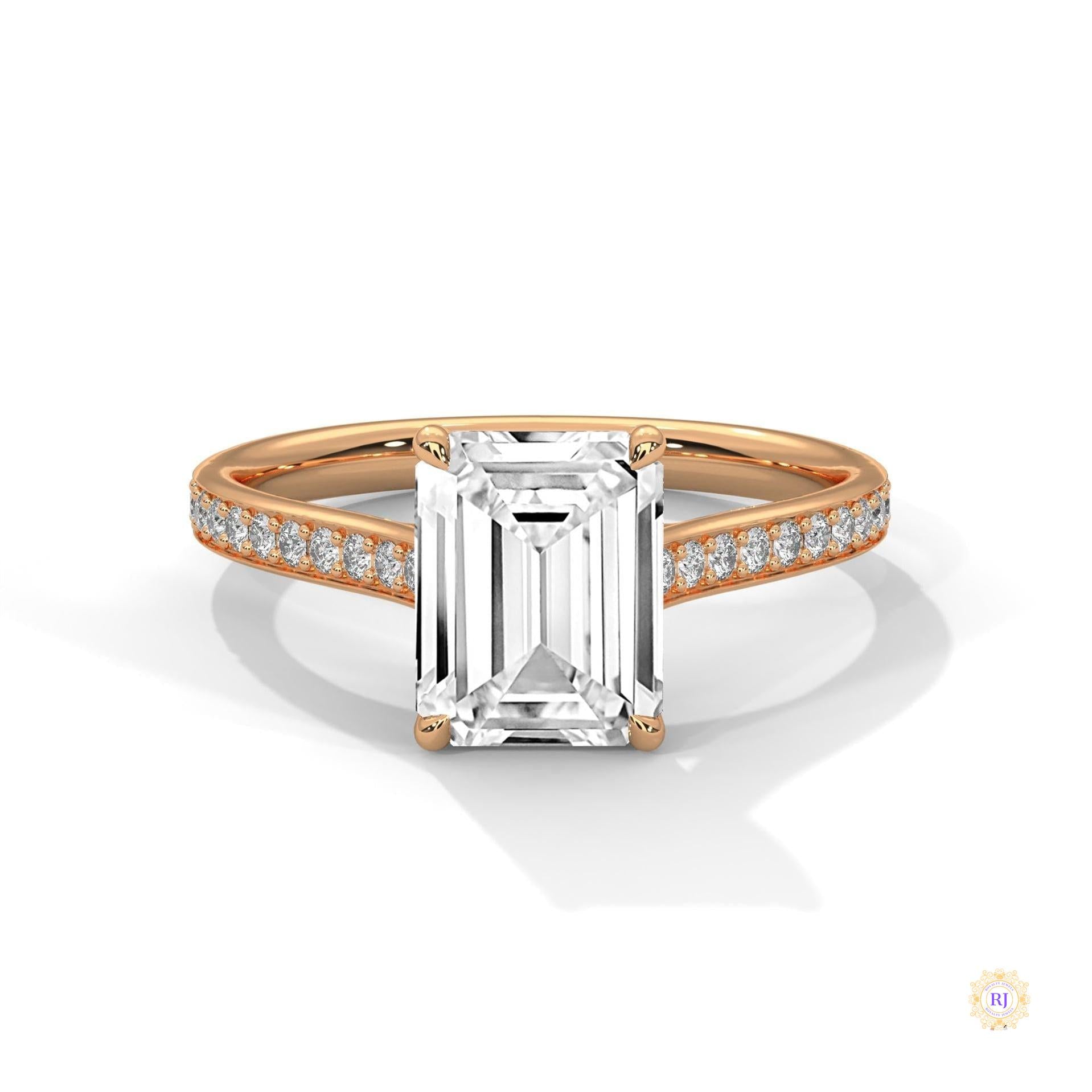 2.25 Ct. Emerald-Cut Lab Diamond Ring