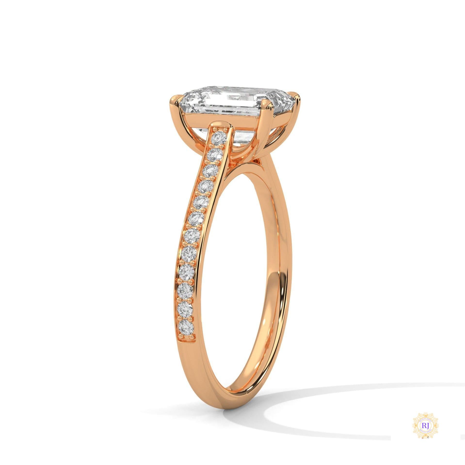 2.25 Ct. Emerald-Cut Lab Diamond Ring