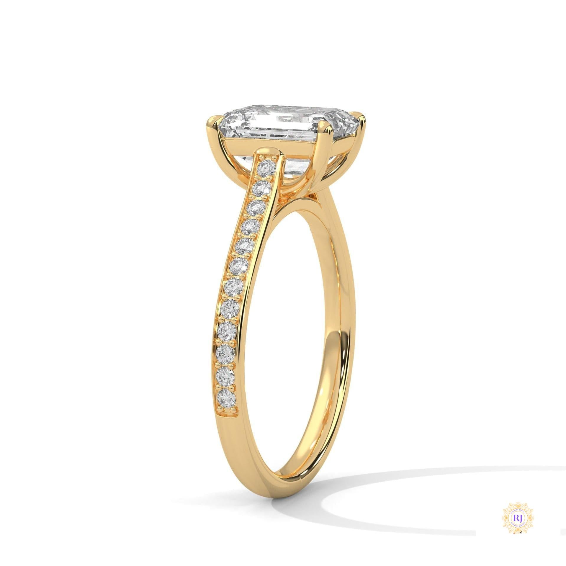 2.25 Ct. Emerald-Cut Lab Diamond Ring