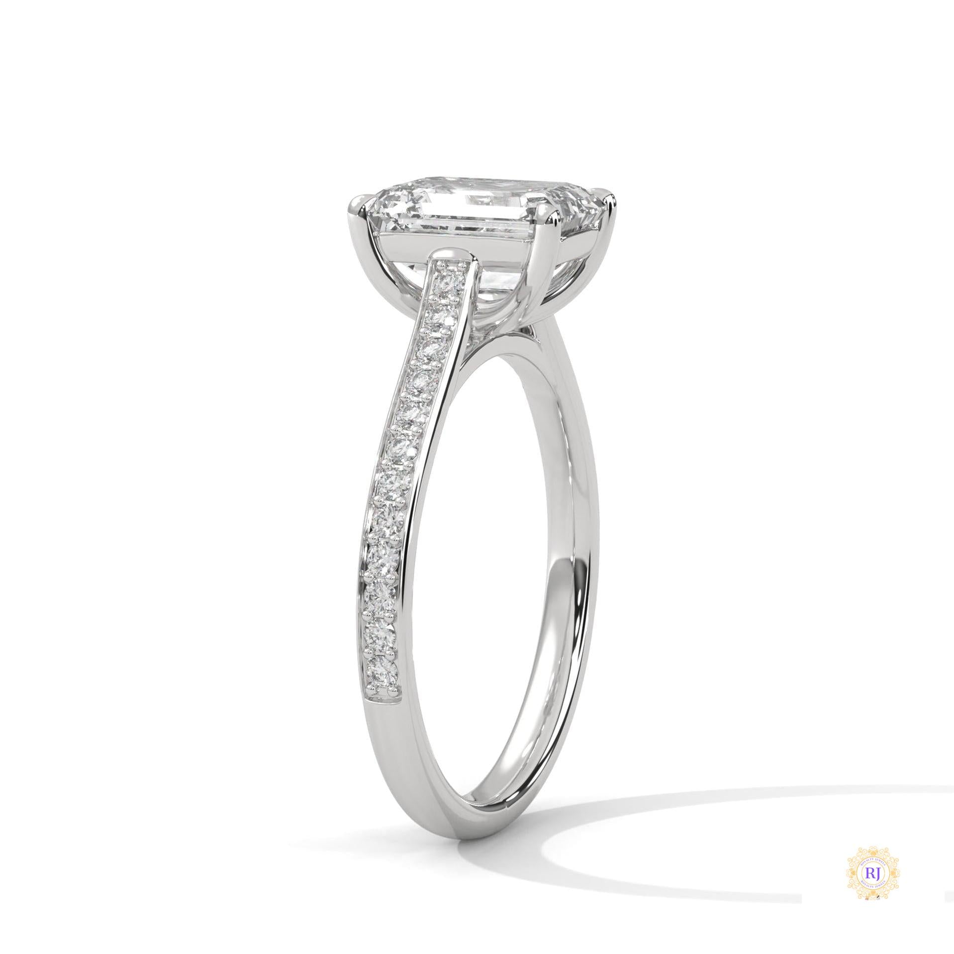 2.25 Ct. Emerald-Cut Lab Diamond Ring