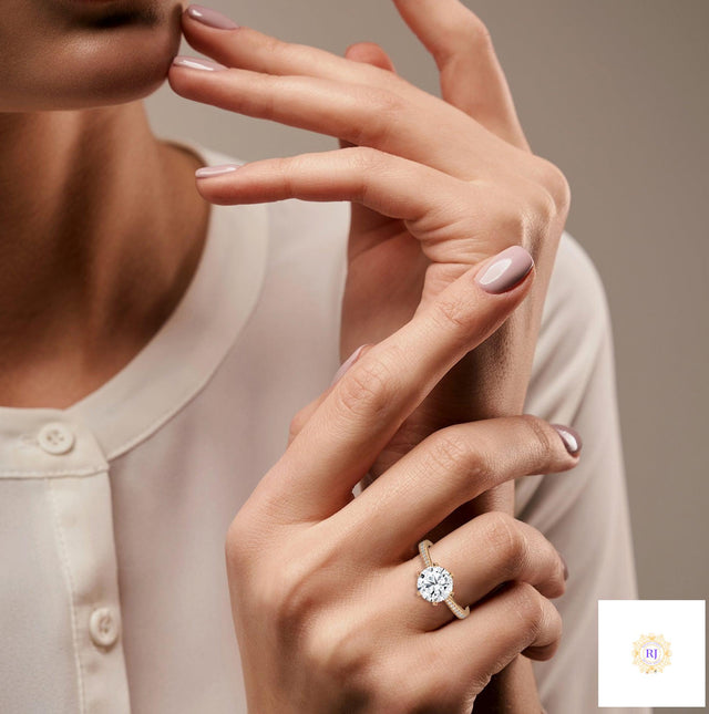 2.25 Ct. Pavé Solitaire Lab Diamond Engagement Ring