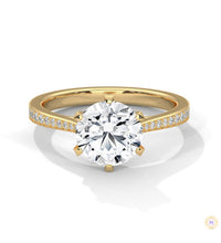 2.25 Ct. Pavé Solitaire Lab Diamond Engagement Ring