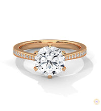 2.25 Ct. Pavé Solitaire Lab Diamond Engagement Ring