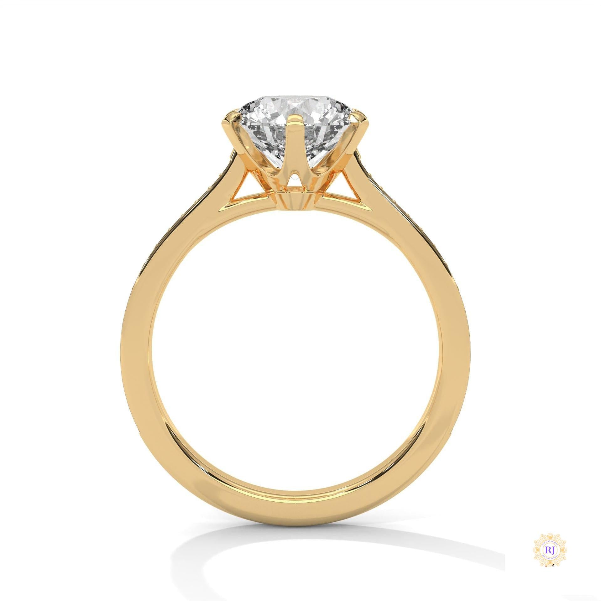 2.25 Ct. Pavé Solitaire Lab Diamond Engagement Ring