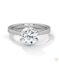 2.25 Ct. Pavé Solitaire Lab Diamond Engagement Ring