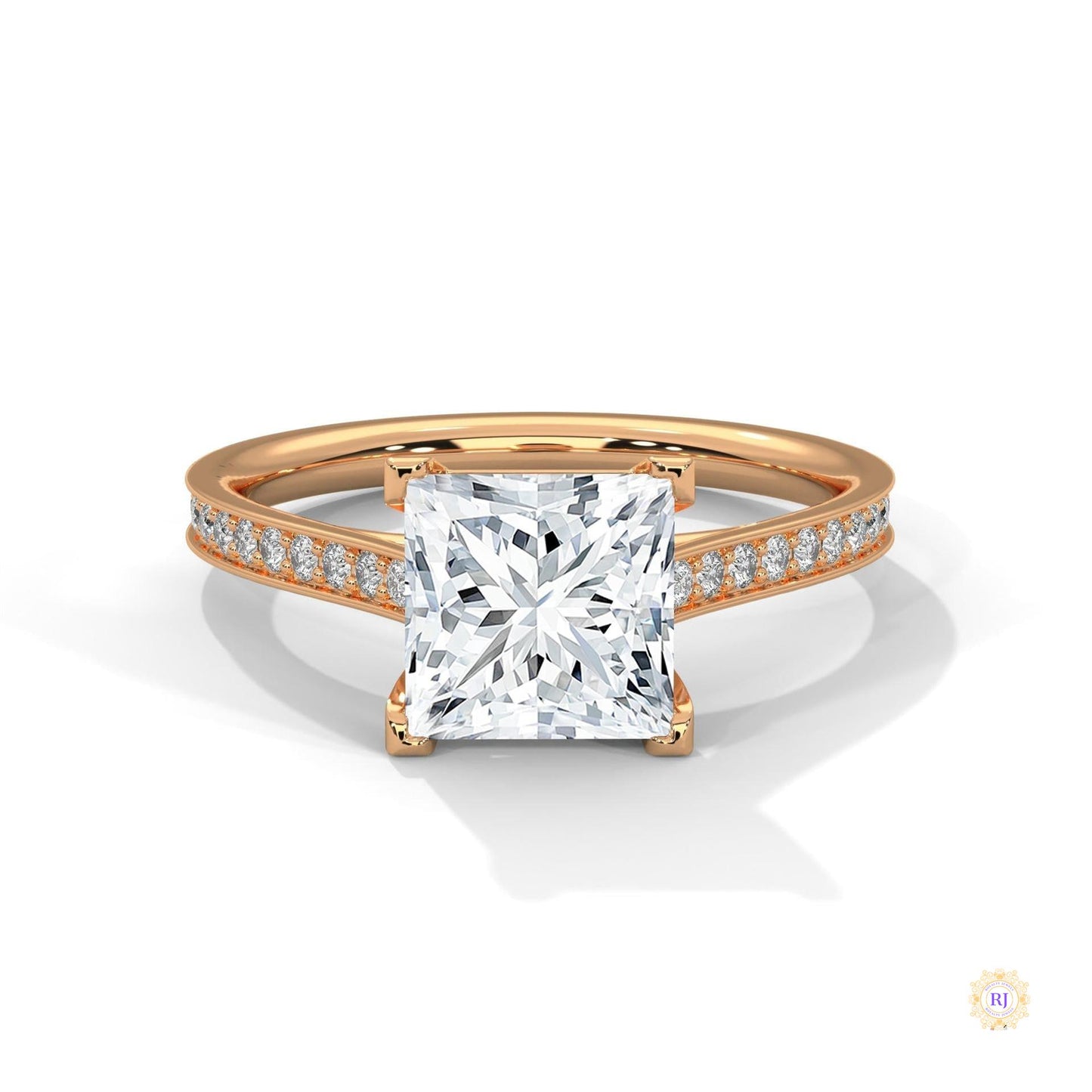 2.25 Ct. Princess Cathedral Pavé Ring