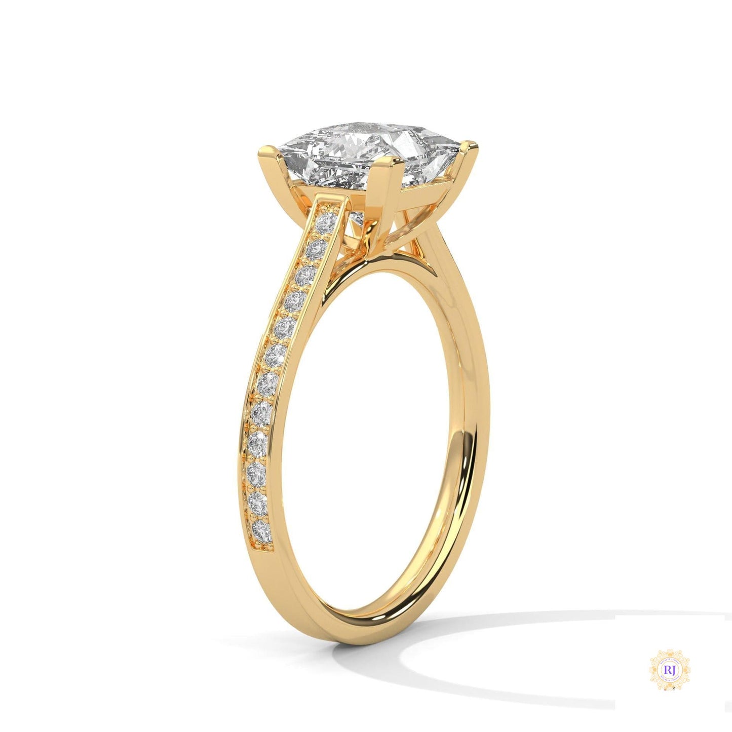 2.25 Ct. Princess Cathedral Pavé Ring