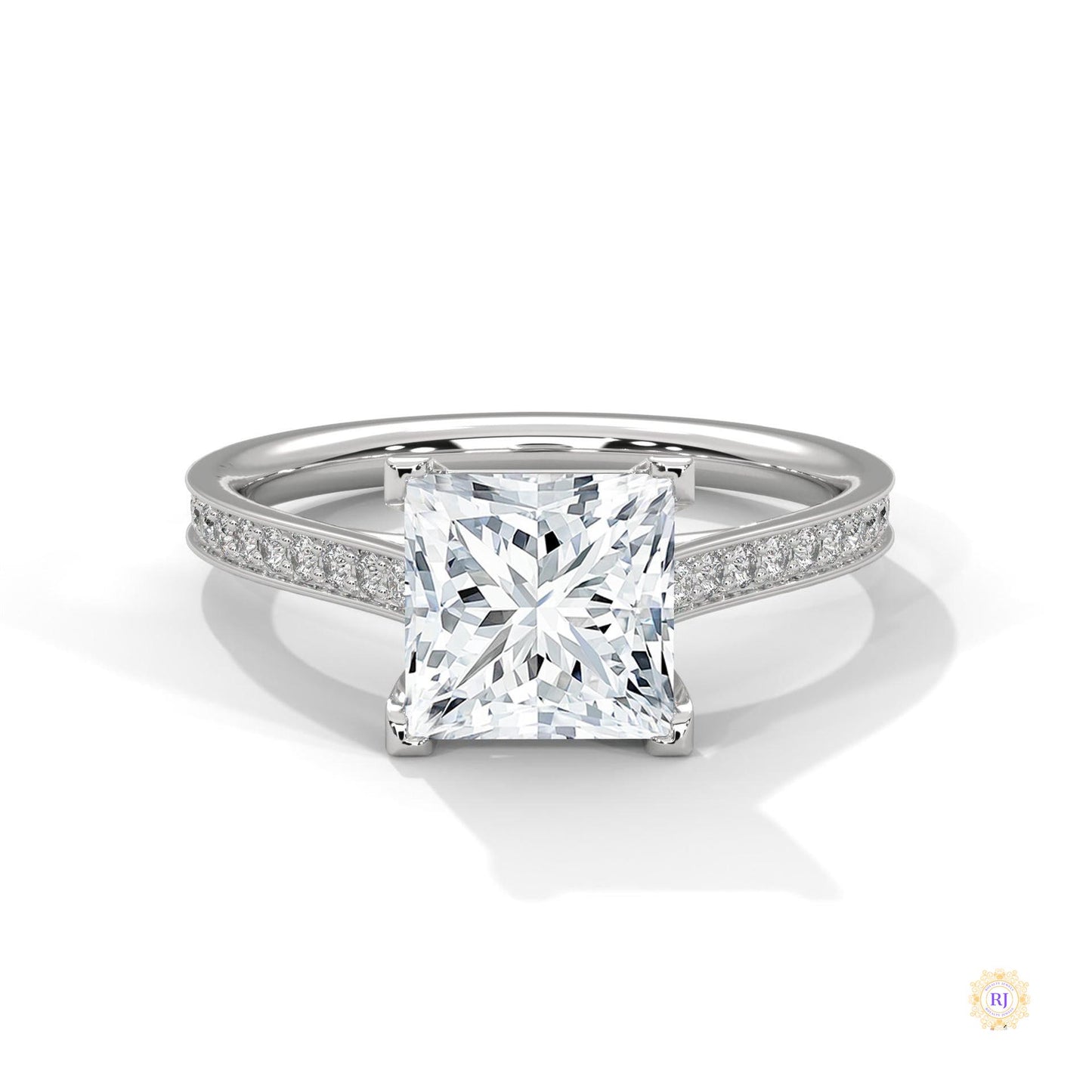 2.25 Ct. Princess Cathedral Pavé Ring