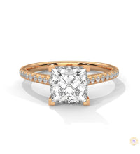 2.25 Ct. Princess Cut Pavé Lab Diamond Engagement Ring