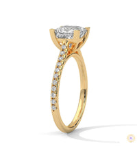 2.25 Ct. Princess Cut Pavé Lab Diamond Engagement Ring