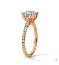 2.25 Ct. Princess Cut Pavé Lab Diamond Engagement Ring