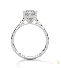 2.25 Ct. Princess Cut Pavé Lab Diamond Engagement Ring