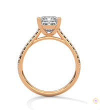 2.25 Ct. Princess Cut Pavé Lab Diamond Engagement Ring
