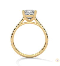 2.25 Ct. Princess Cut Pavé Lab Diamond Engagement Ring