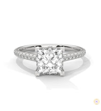 2.25 Ct. Princess Cut Pavé Lab Diamond Engagement Ring