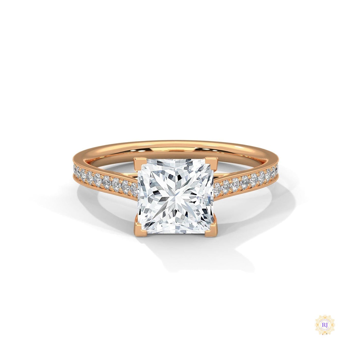 2.25 Ct. Princess Cut Pavé Ring