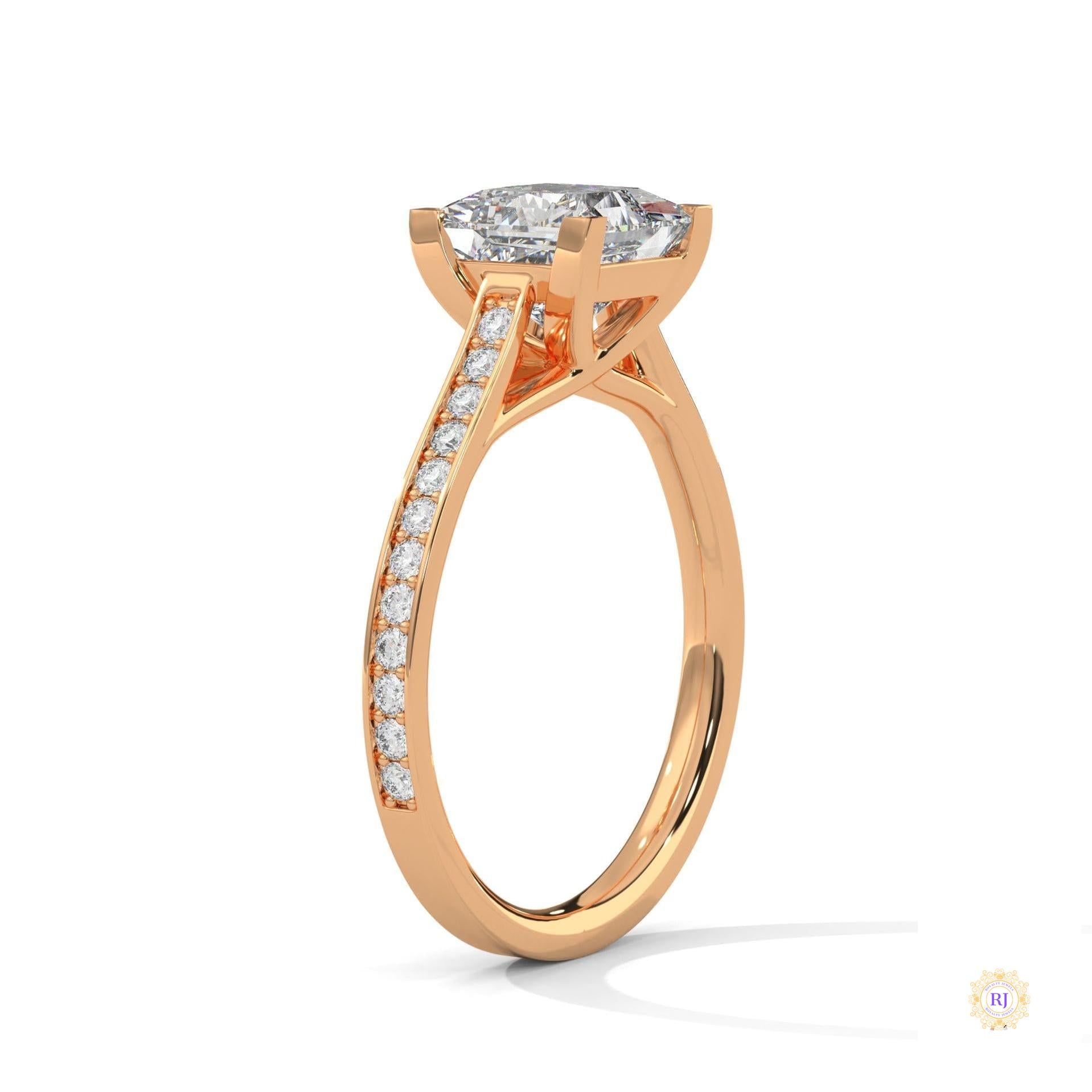 2.25 Ct. Princess Cut Pavé Ring