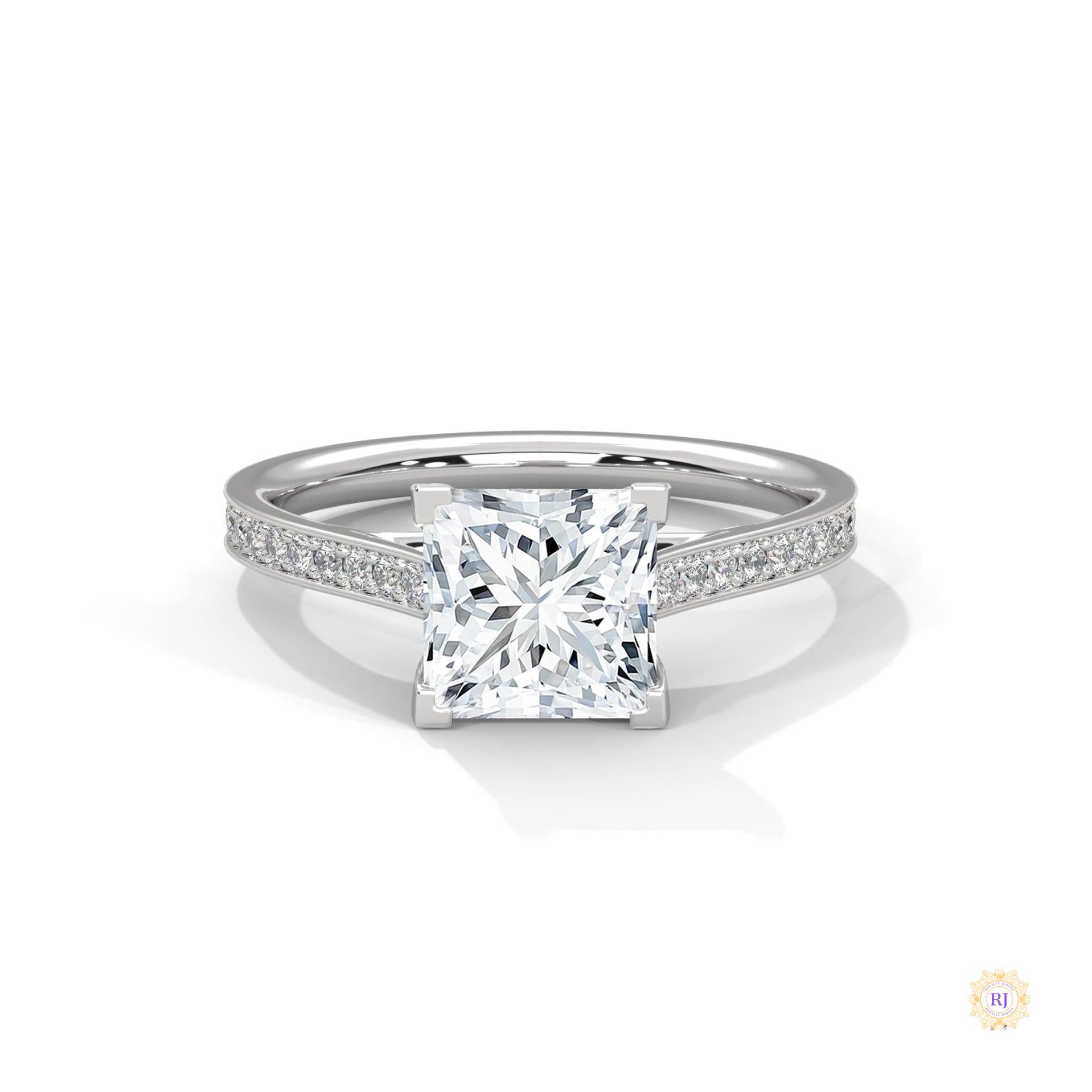 2.25 Ct. Princess Cut Pavé Ring