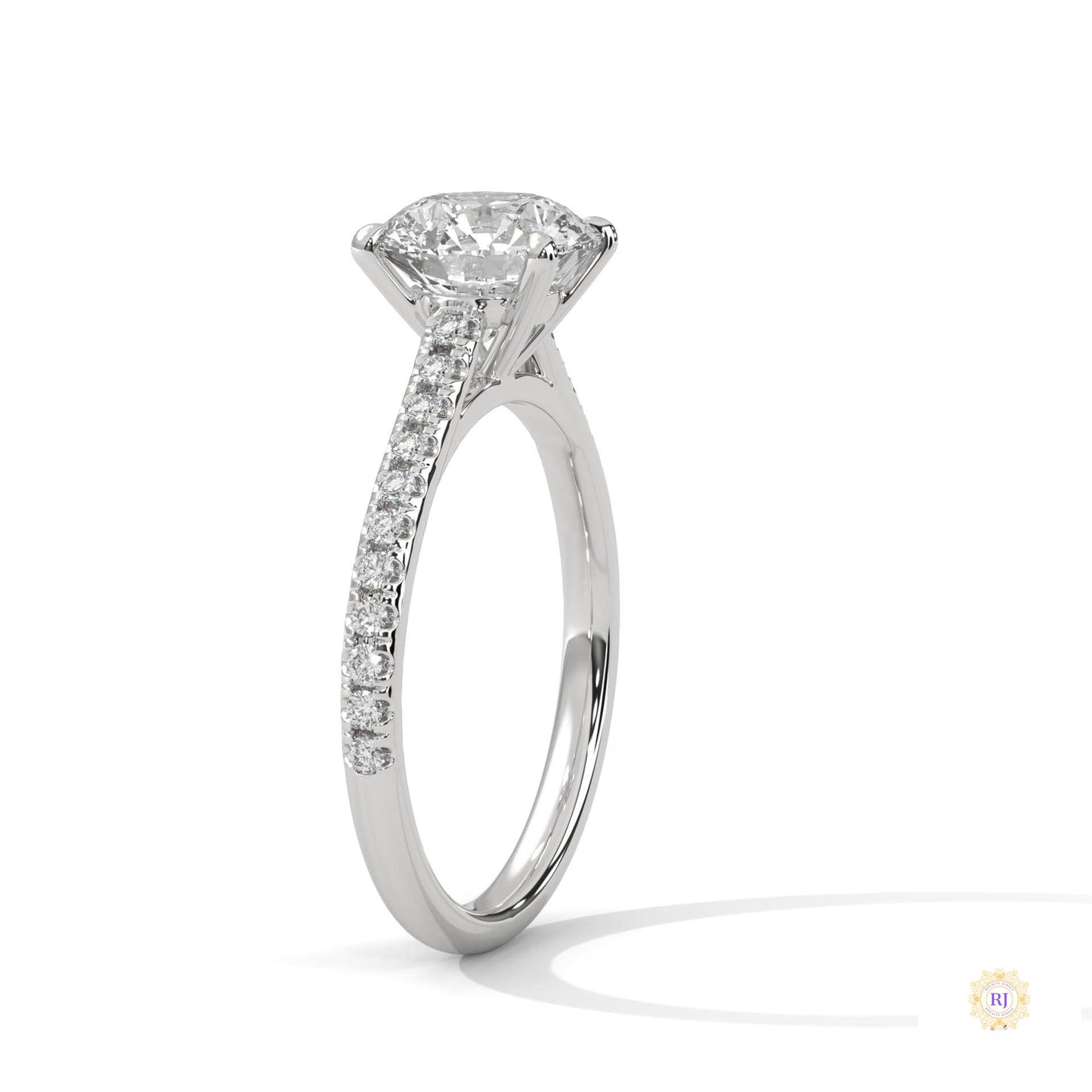 2.25 Ct. Round Lab Diamond Pavé Ring