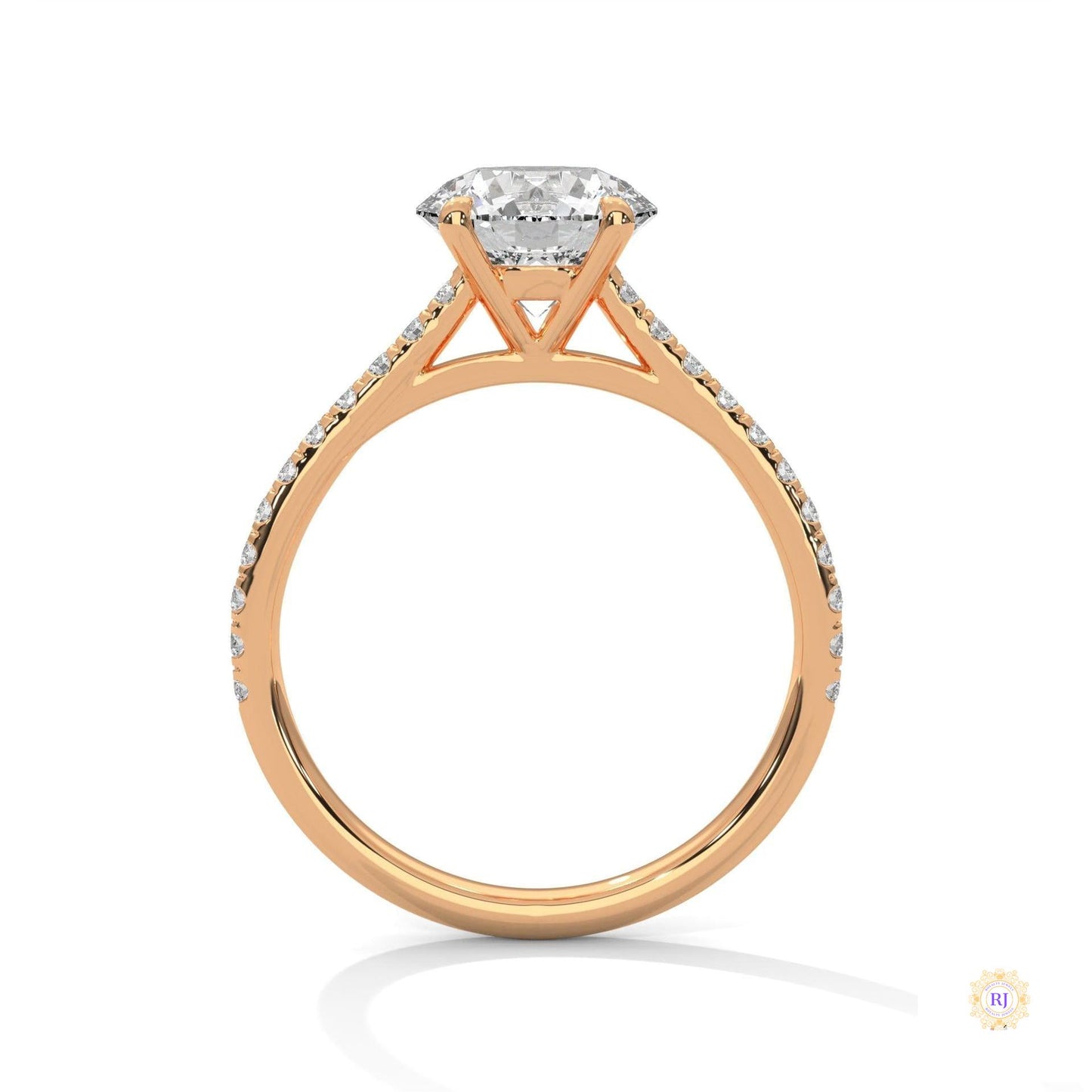 2.25 Ct. Round Lab Diamond Pavé Ring