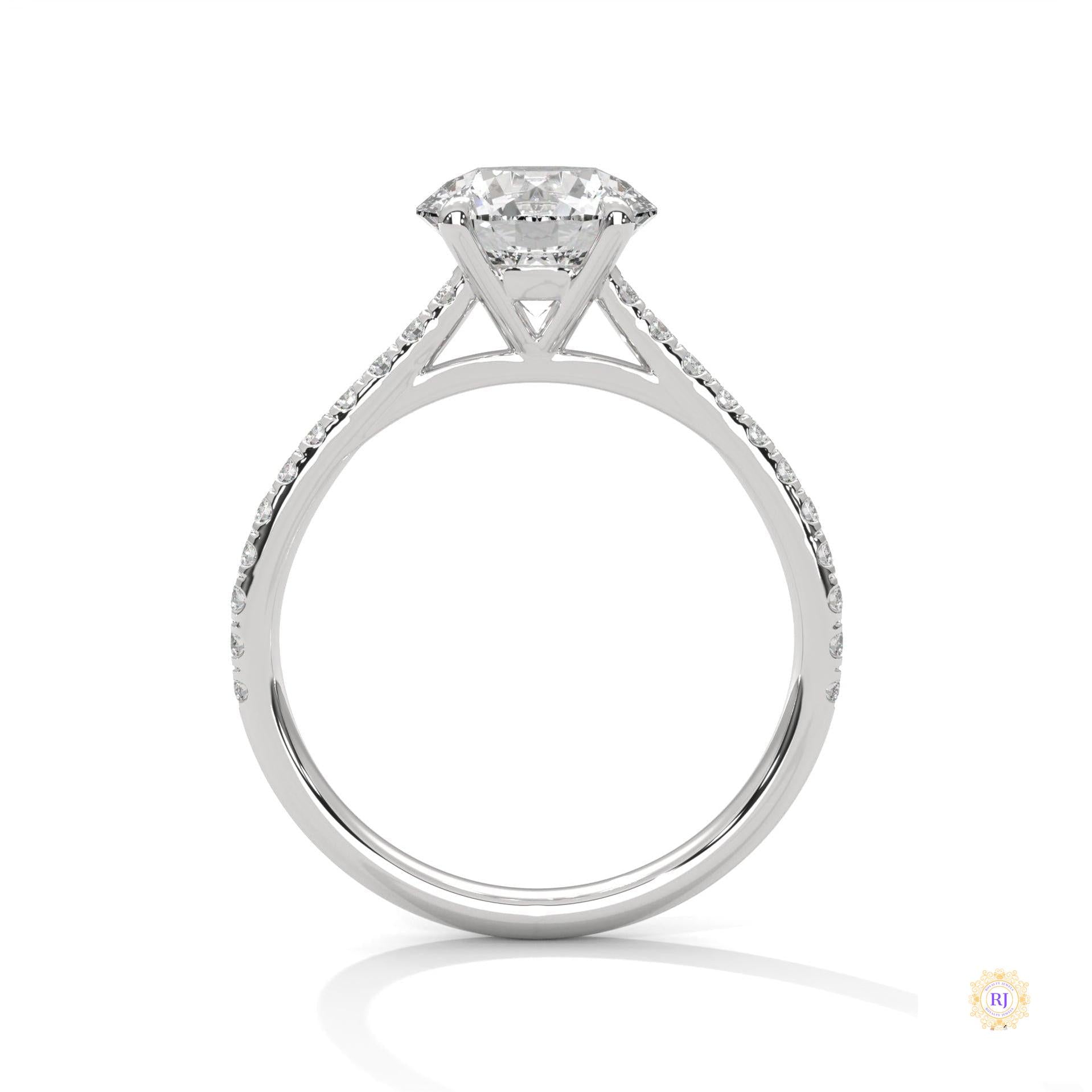 2.25 Ct. Round Lab Diamond Pavé Ring
