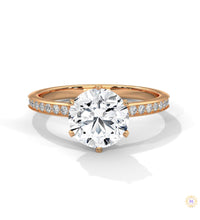2.25 Ct. Six-Prong Pavé Diamond Ring