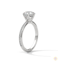 2.25 Ct. Six-Prong Pavé Diamond Ring