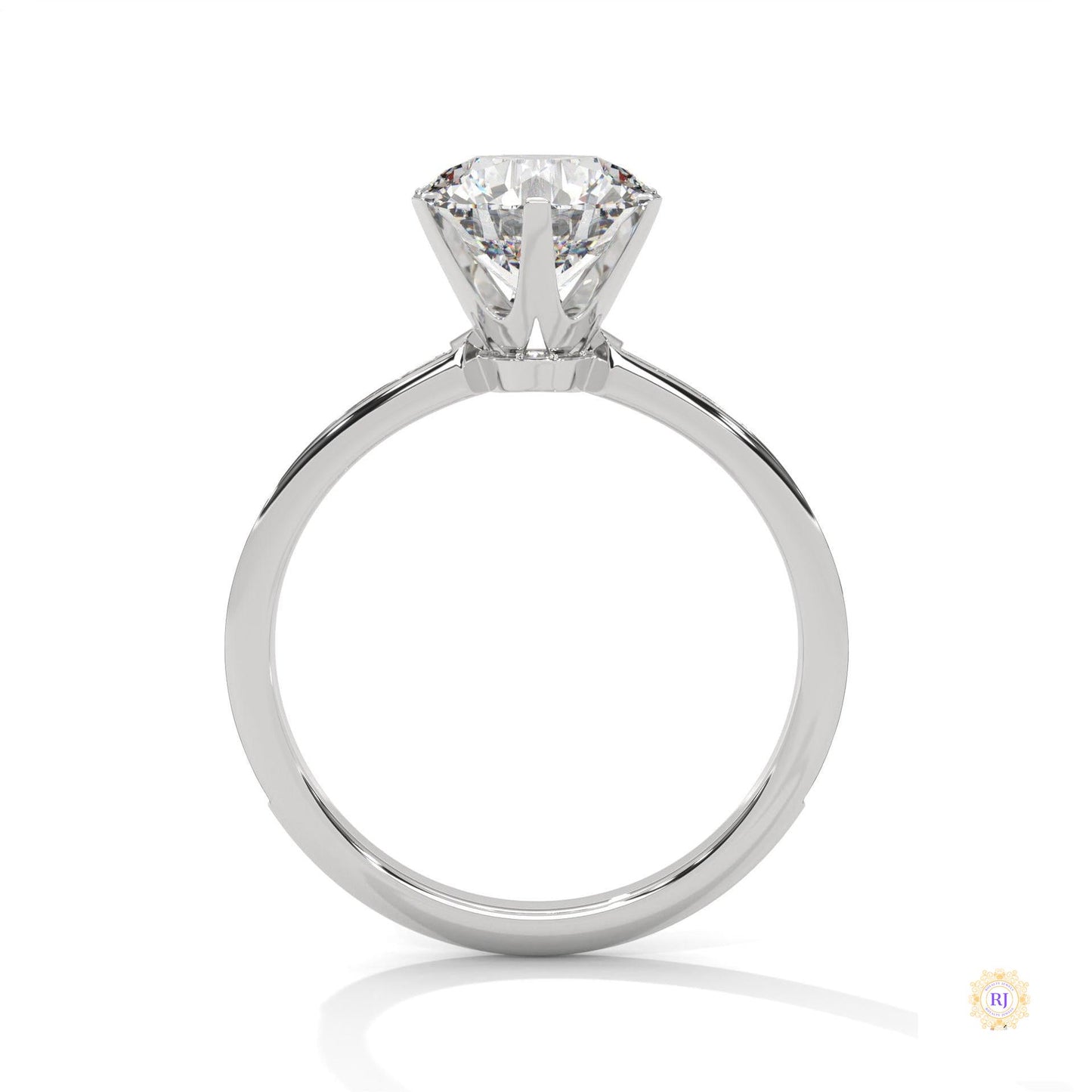 2.25 Ct. Six-Prong Pavé Diamond Ring