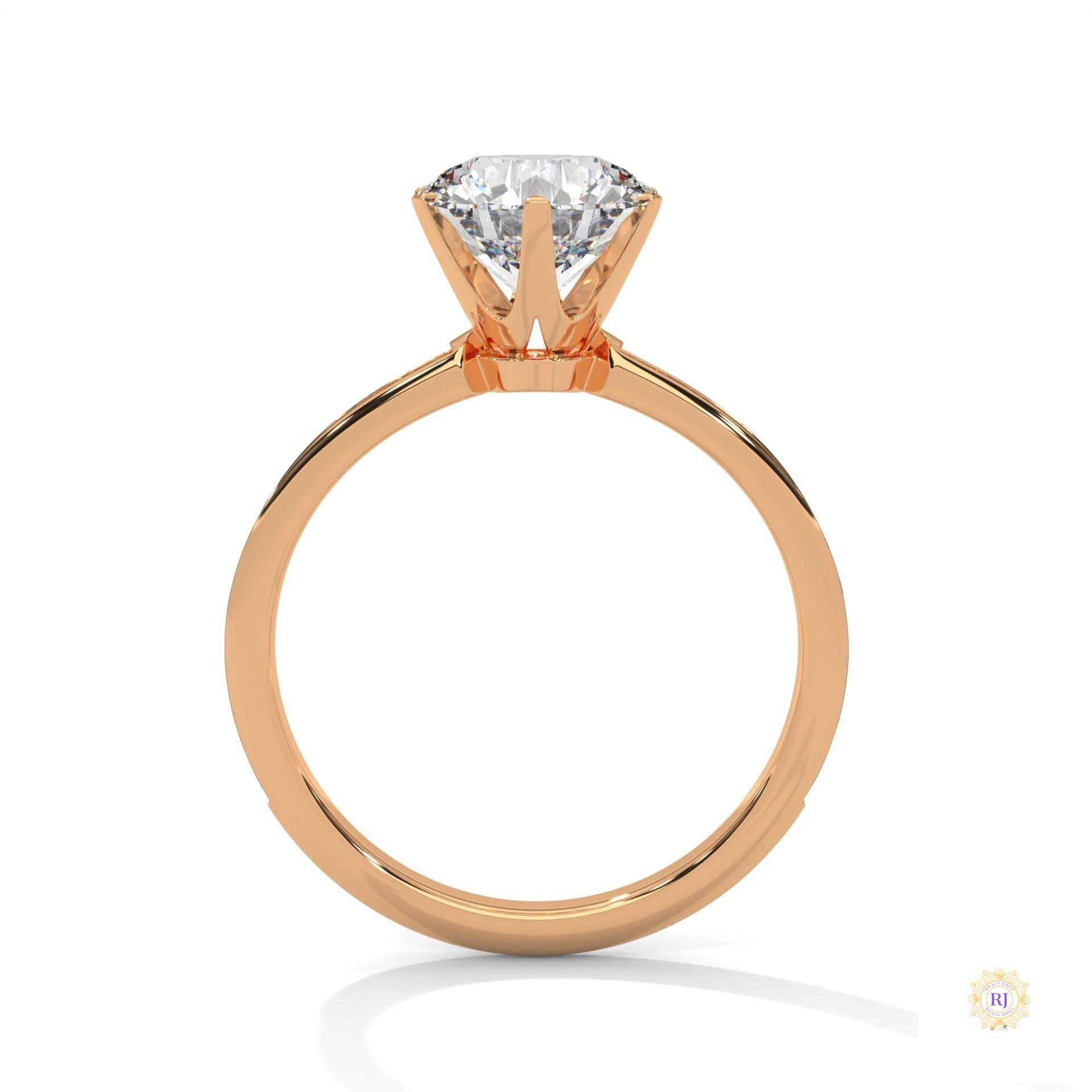 2.25 Ct. Six-Prong Pavé Diamond Ring