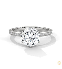 2.25 Ct. Six-Prong Pavé Diamond Ring