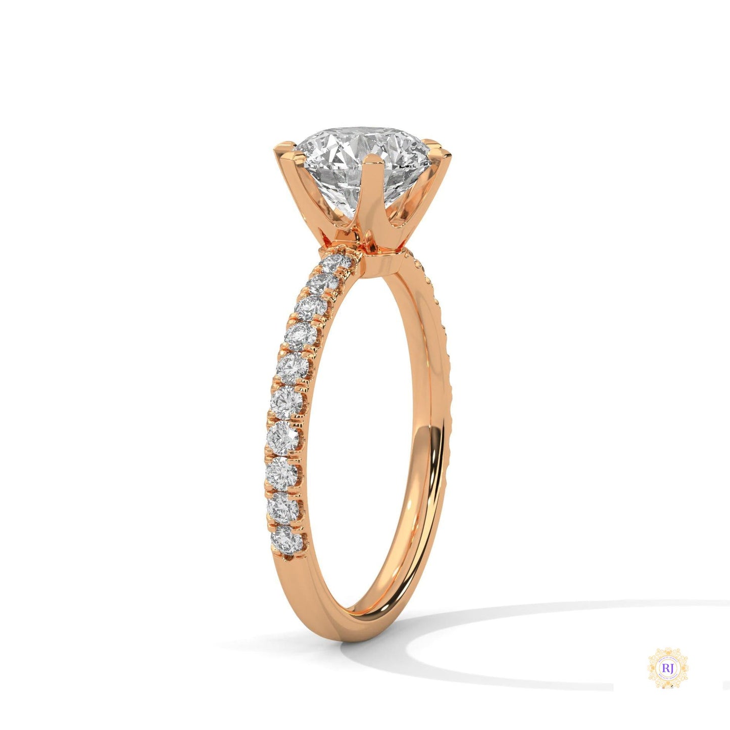 2.25 Ct. Six-Prong Pavé Lab Diamond Ring