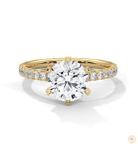 2.25 Ct. Six-Prong Pavé Lab Diamond Ring
