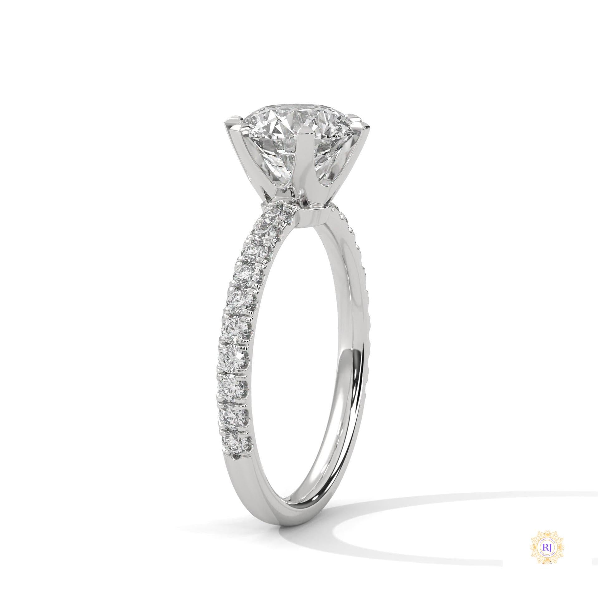 2.25 Ct. Six-Prong Pavé Lab Diamond Ring