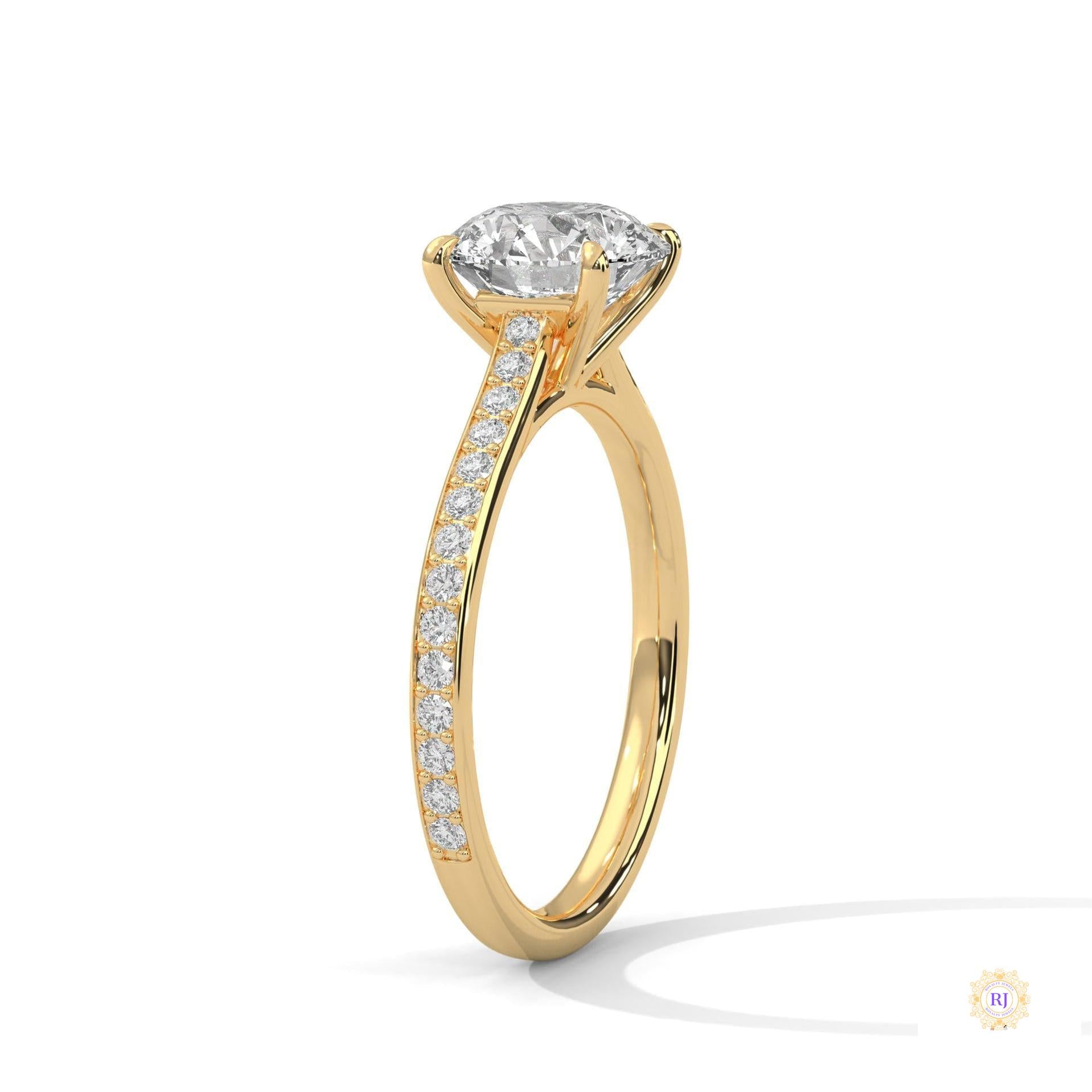 2.25 Ct. Solitaire Pavé Lab Diamond Ring
