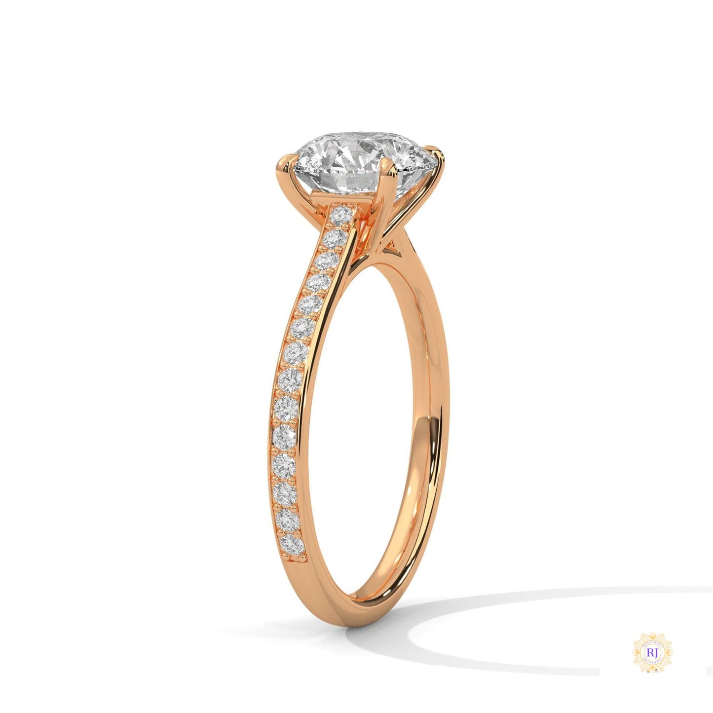 2.25 Ct. Solitaire Pavé Lab Diamond Ring