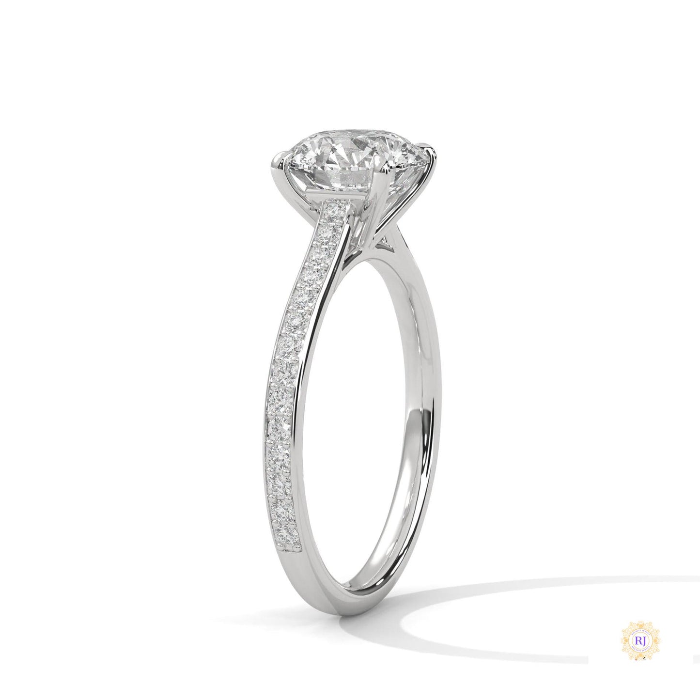 2.25 Ct. Solitaire Pavé Lab Diamond Ring
