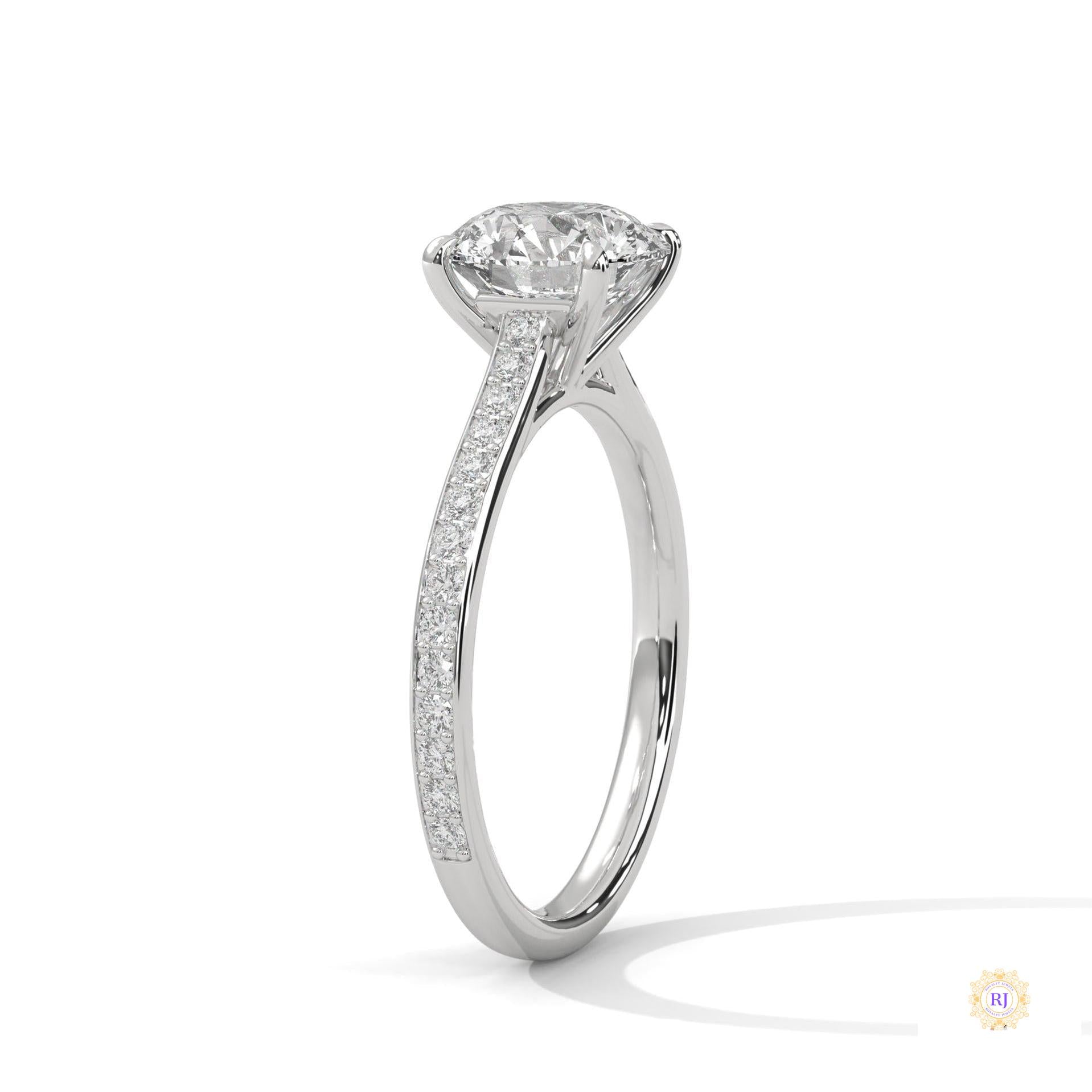 2.25 Ct. Solitaire Pavé Lab Diamond Ring