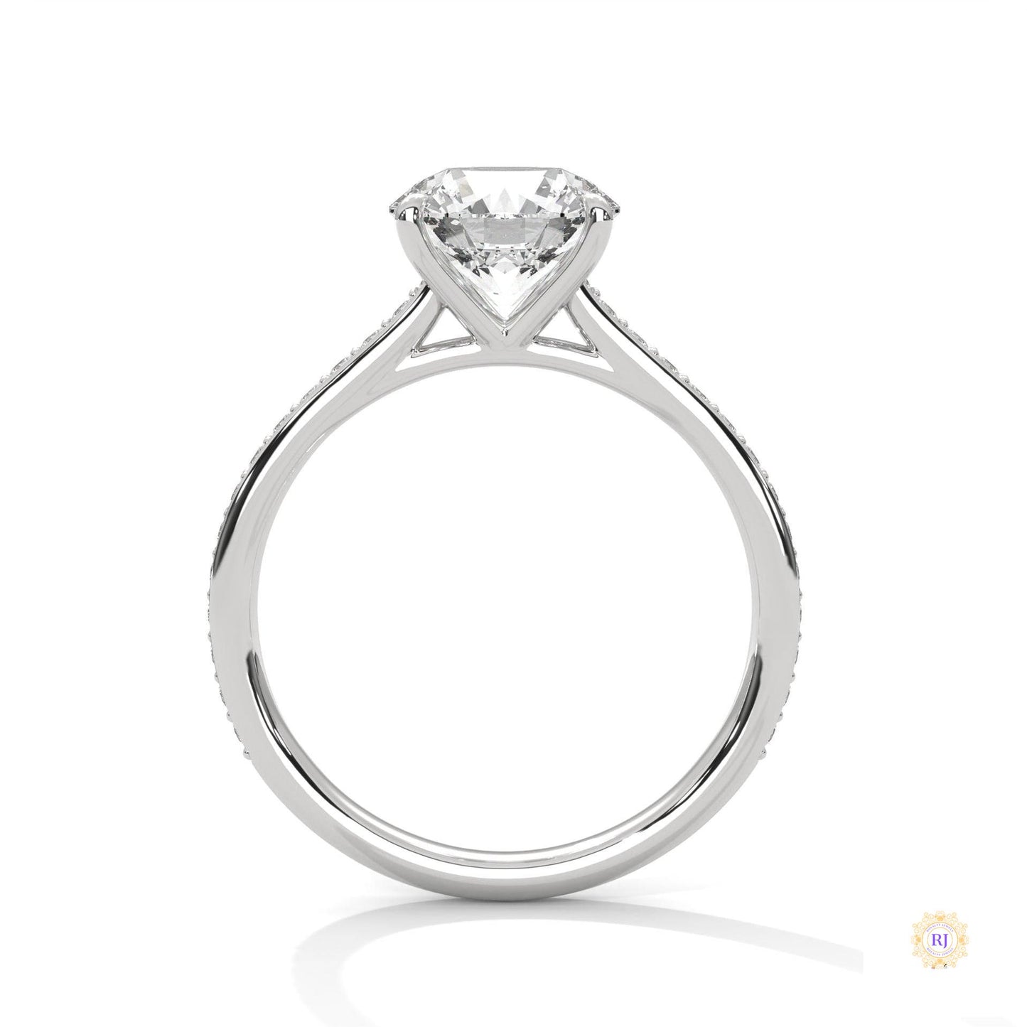2.25 Ct. Solitaire Pavé Lab Diamond Ring