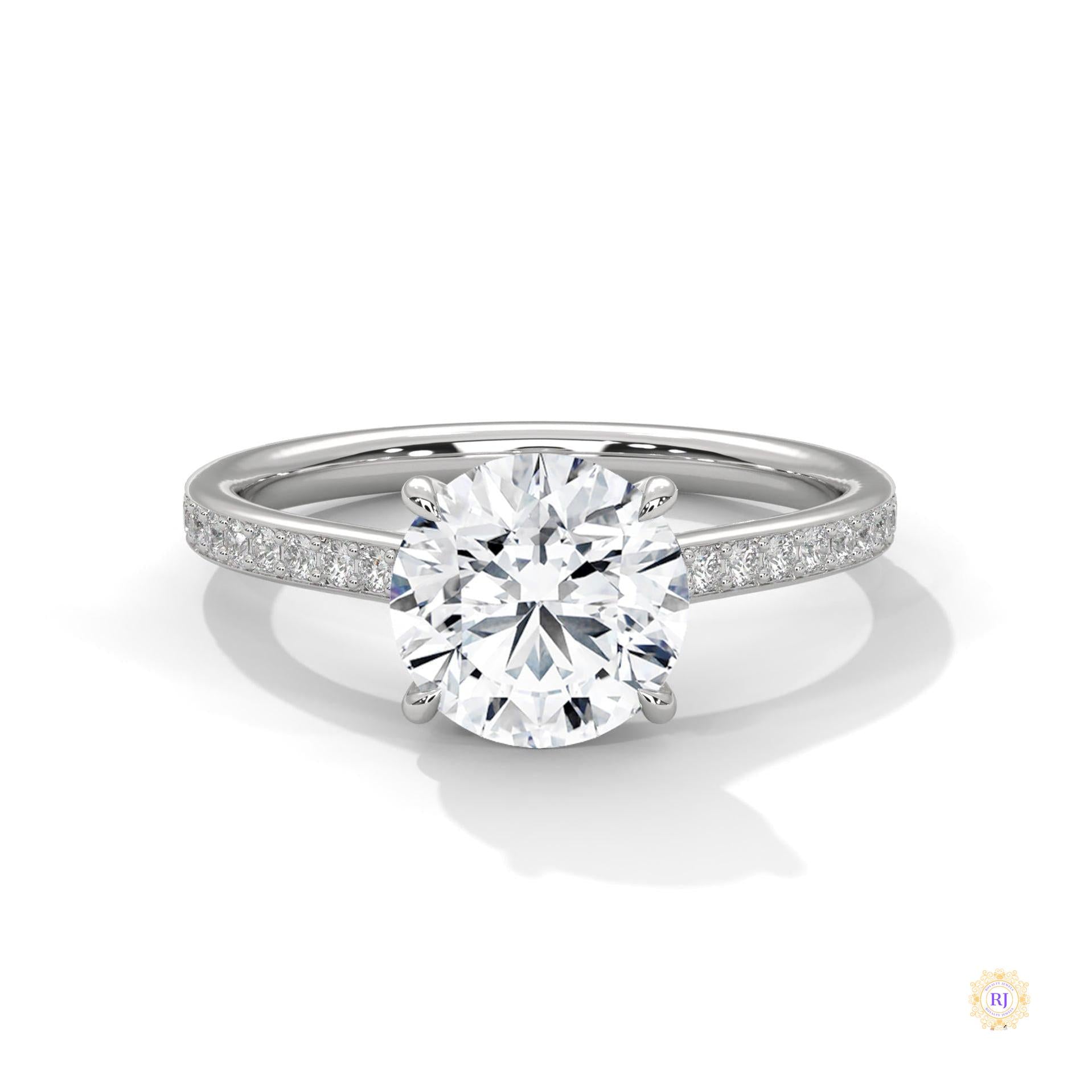 2.25 Ct. Solitaire Pavé Lab Diamond Ring