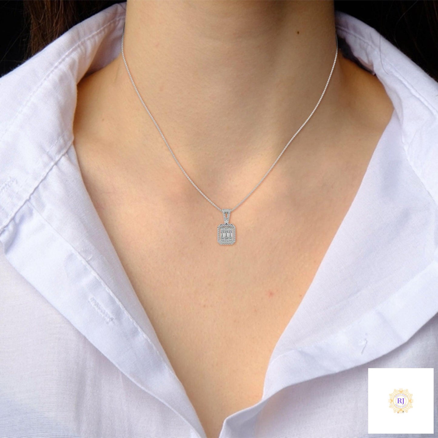 2.3 CT. Baguette & Round Diamond Pendant