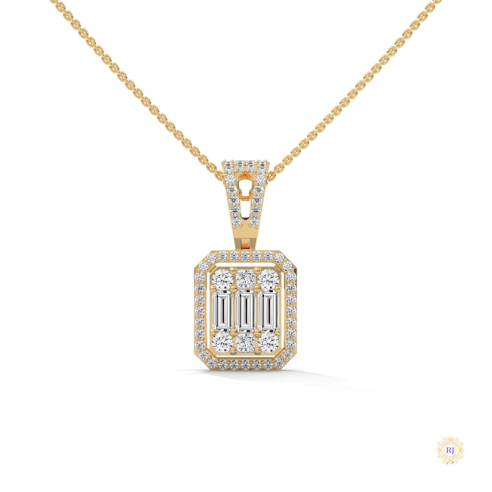 2.3 CT. Baguette & Round Diamond Pendant