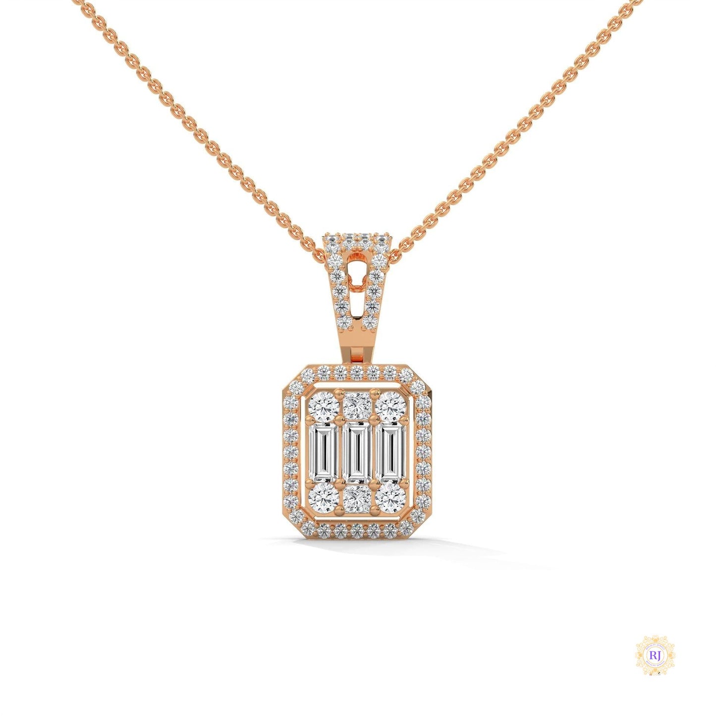 2.3 CT. Baguette & Round Diamond Pendant
