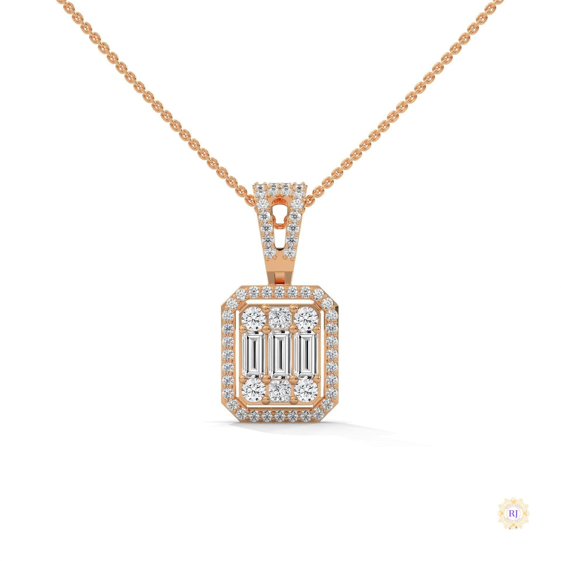 2.3 CT. Baguette & Round Diamond Pendant