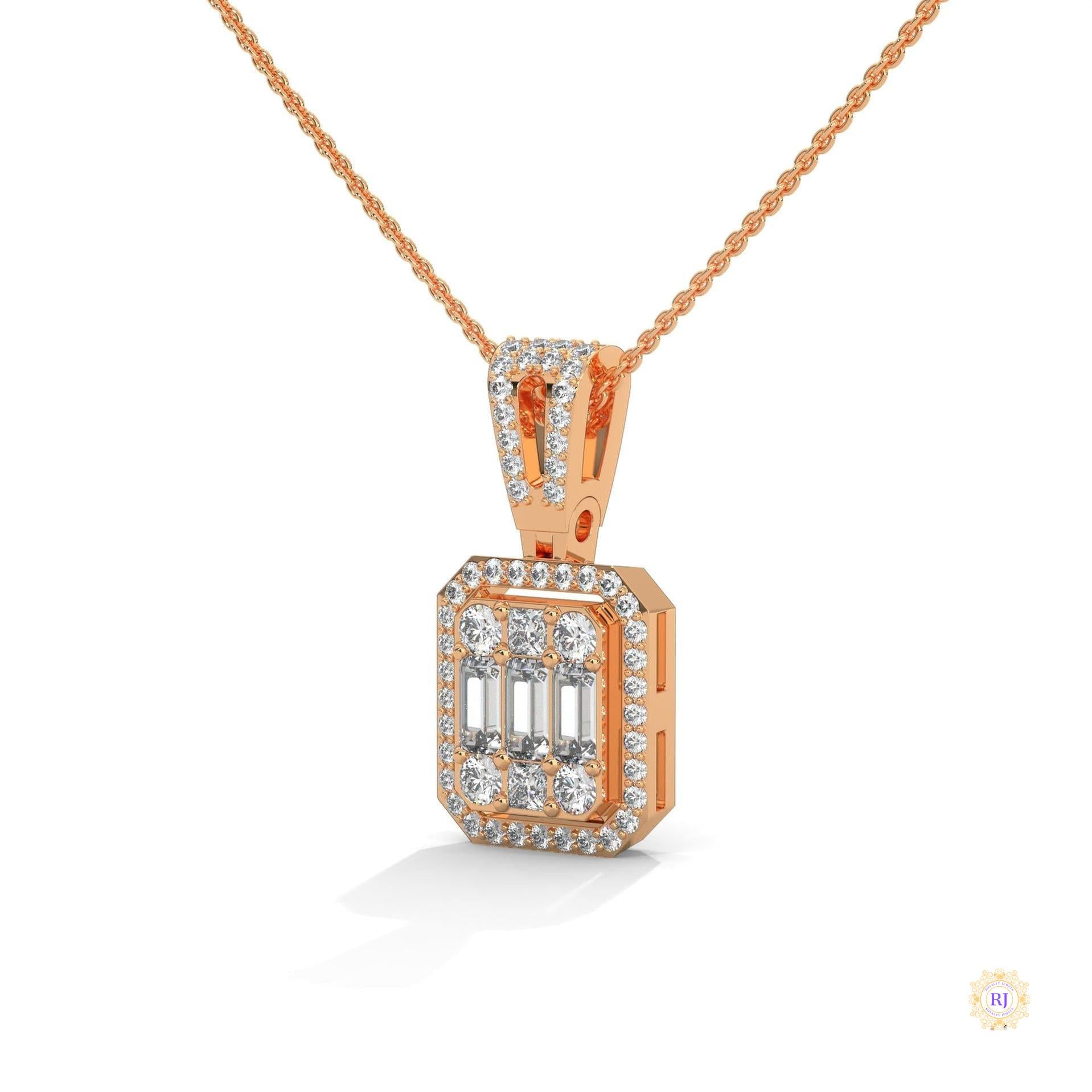 2.3 CT. Baguette & Round Diamond Pendant