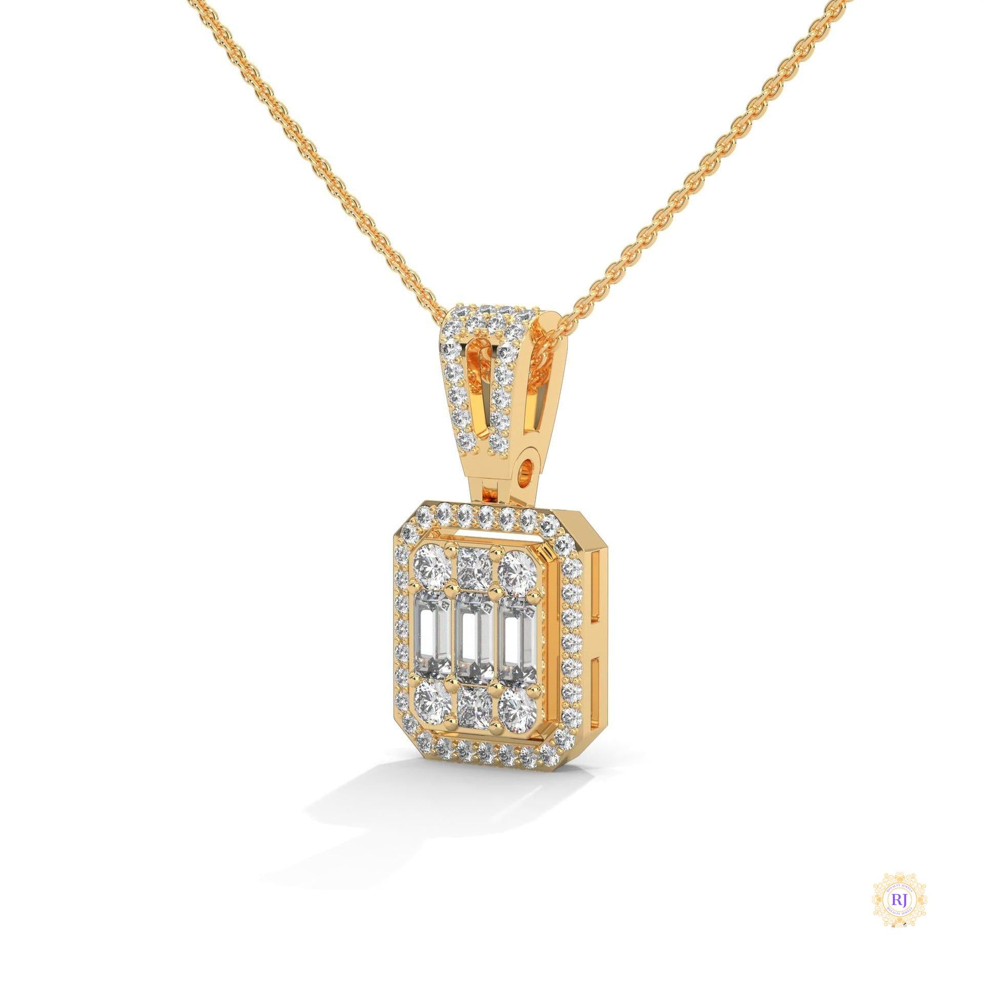 2.3 CT. Baguette & Round Diamond Pendant