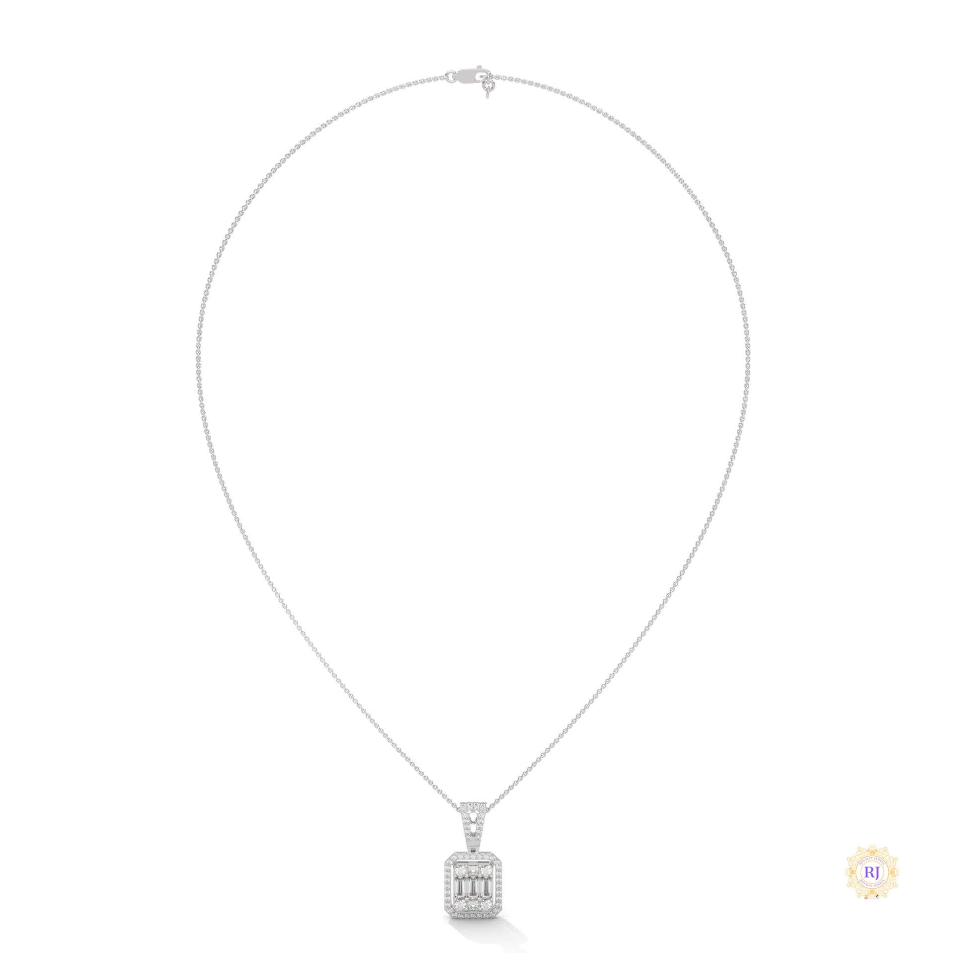 2.3 CT. Baguette & Round Diamond Pendant