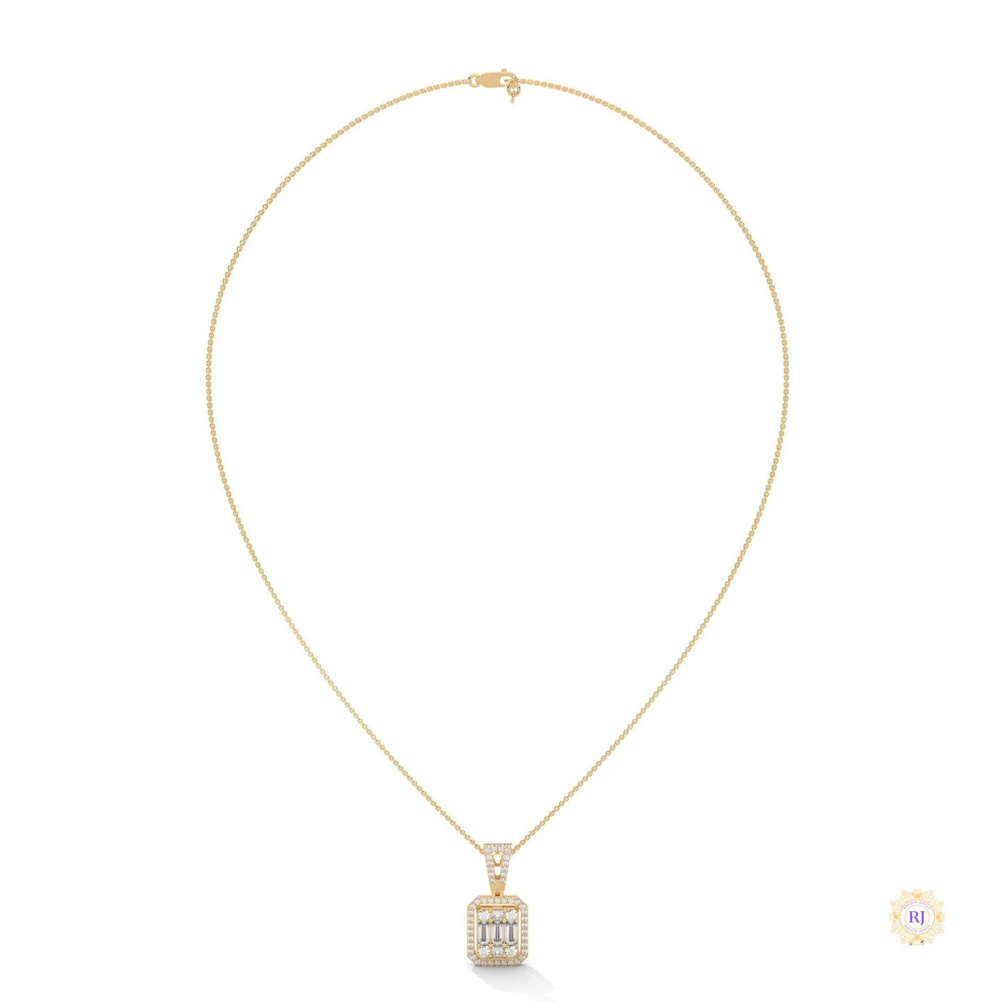 2.3 CT. Baguette & Round Diamond Pendant