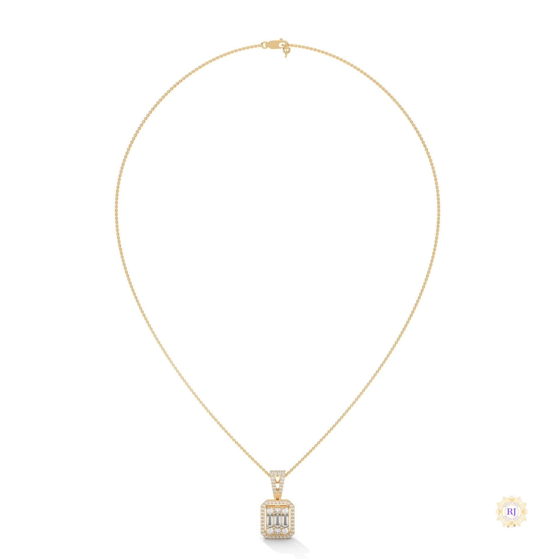 2.3 CT. Baguette & Round Diamond Pendant